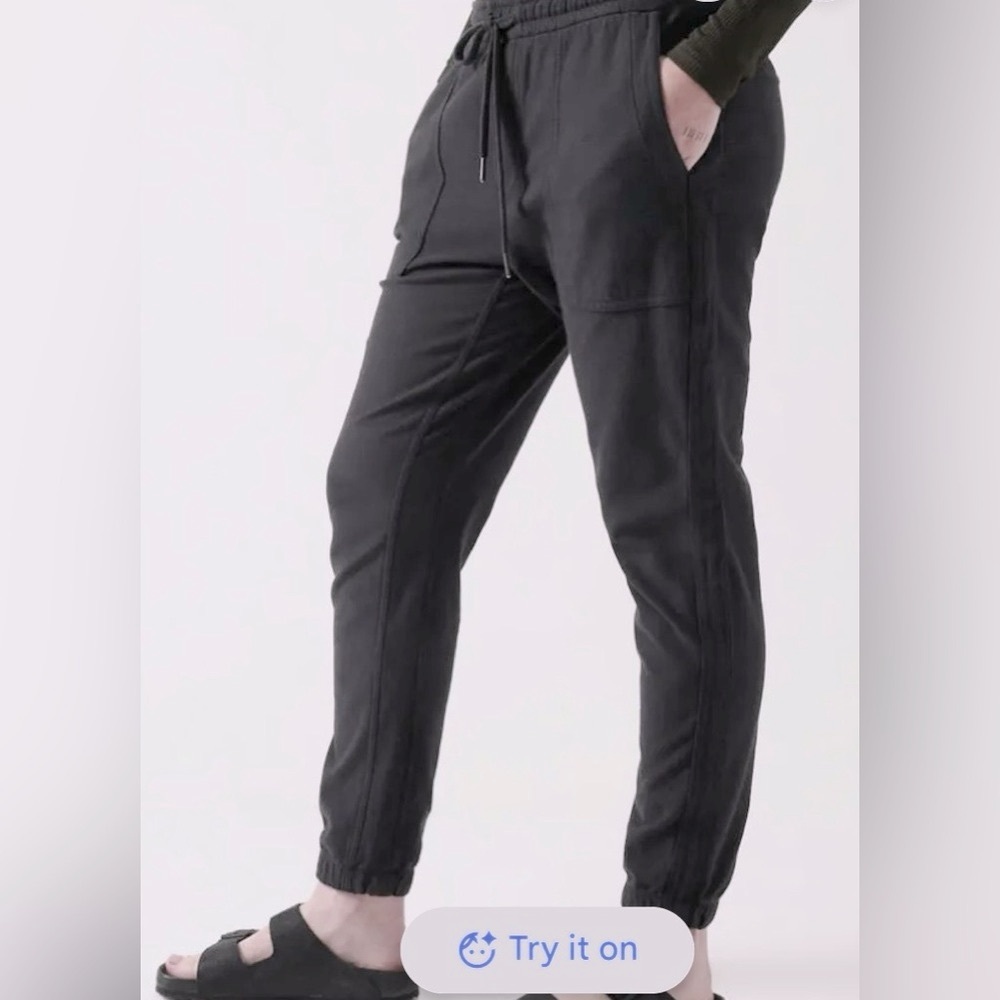 Athleta Cotton Sweatpants High Waisted Joggers Lightweight faded black Size XS
